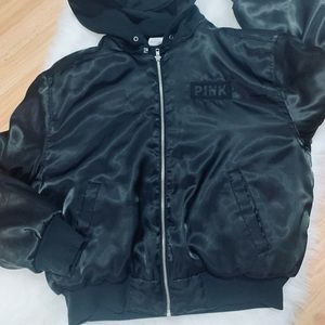 Victoria secrets black bomber jacket